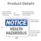 Signmission Health Hazards OSHA Notice Sign, Plastic, 10in W x 7in L, 2PK OS-2PACK-NS-P-710-L-13349 - alternate 5